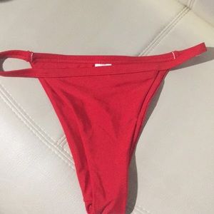 Red sting bikini bottom cheeky cut SM M never worn